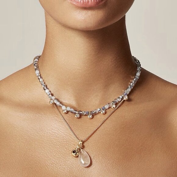 J. Crew Crystal and Stone Necklaces Set/NWT - Picture 6 of 11